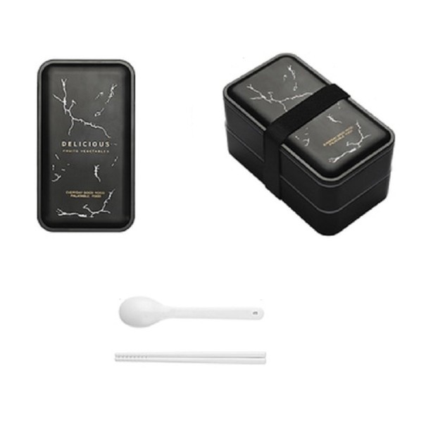 Boîte à déjeuner à deux niveaux avec couverts 3