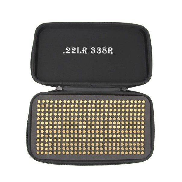 Boîte à munitions capacité 338 cartouches 31x18x6 cm Tissu Oxford EVA velours étui noir pour le rangement des munitions 1