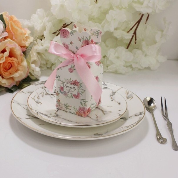 Boîte cadeau avec nœud 20 pièces rose