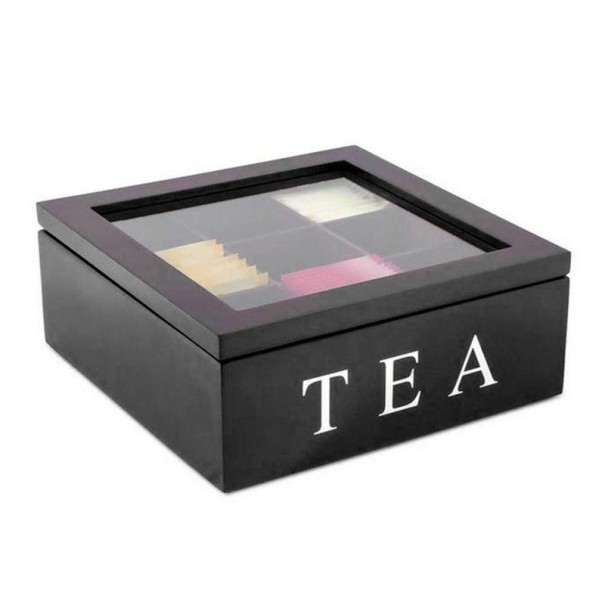 Boîte en bois pour sachets de thé noir
