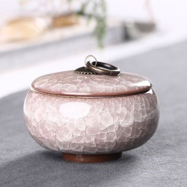 Boîte en céramique pour le thé crème 1