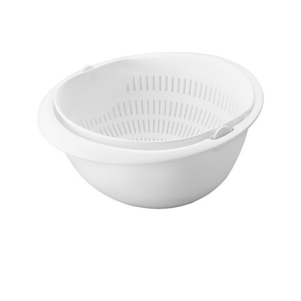Bol avec passoire rotative blanc