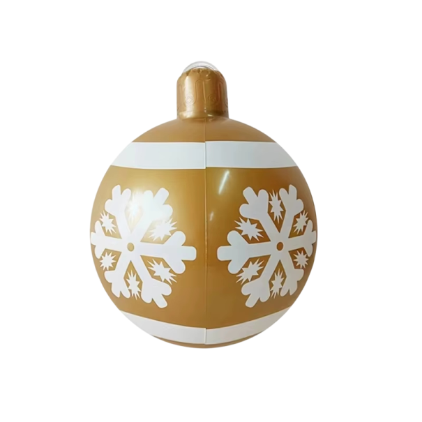 Bola de Crăciun Inflatable 48 x 65 cm Decorare Exterioară Gigantă cu Motiv de Fulgi de Zăpadă Ornament Suspendat pentru Petrecerea de Crăciun 1