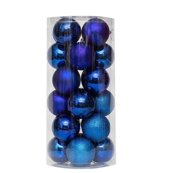 Bolas de Natal 24 pcs 3 cm azul