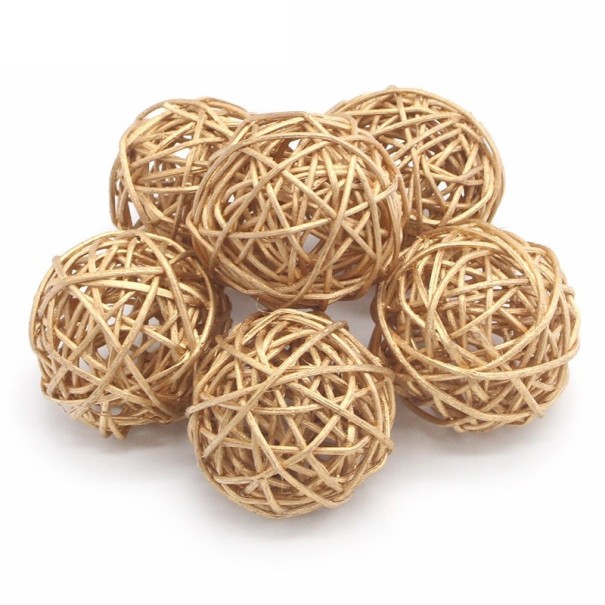 Bolas decorativas de mimbre 6 uds. M