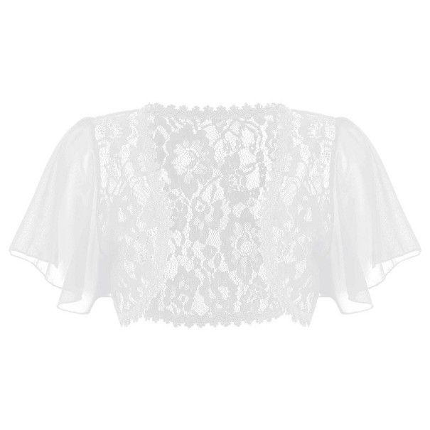 Bolerinho de renda feminino P1670 branco XS