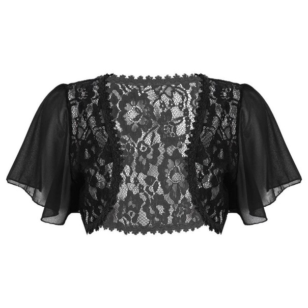 Bolerino in pizzo da donna P1670 nero XL