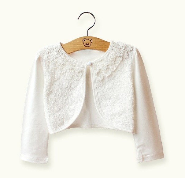 Boléro de mariée pour fille J1279 blanc 6