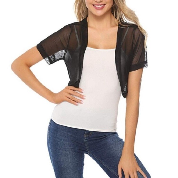 Bolero translucid de damă P2551 negru S