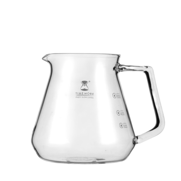 Bollitore in vetro per caffè e tè 600 ml in vetro borosilicato con misurino caraffa trasparente con manico per servire 1