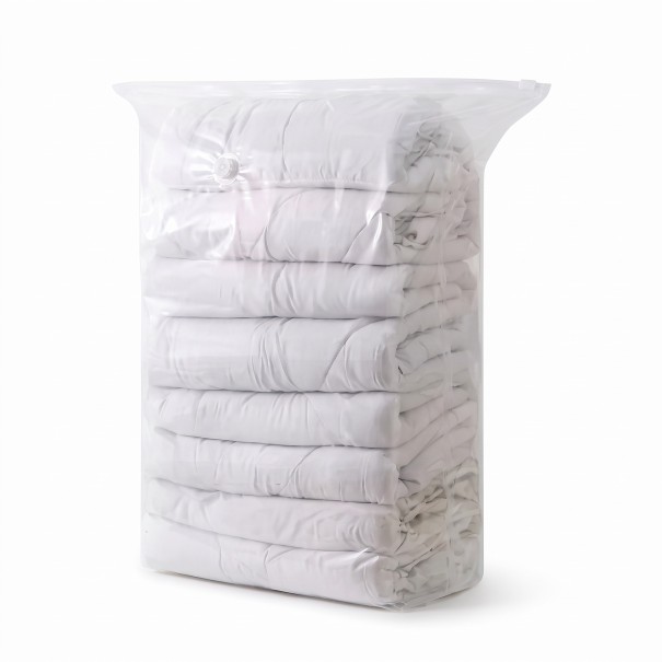 Bolsa de almacenamiento al vacío sin bomba con válvula 60x80 cm de PA+PE, transparente, bolsa compresora para ropa, mantas y cobijas delgadas 1