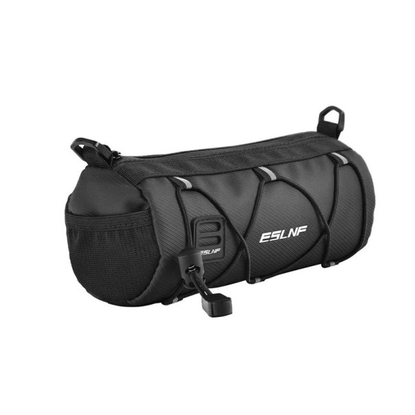 Bolsa de ciclismo impermeable 25×10 cm Bolsa para bicicleta de gran capacidad con elementos reflectantes Práctica bolsa para el cuadro de la bicicleta Espacio de almacenamiento para ciclistas negro
