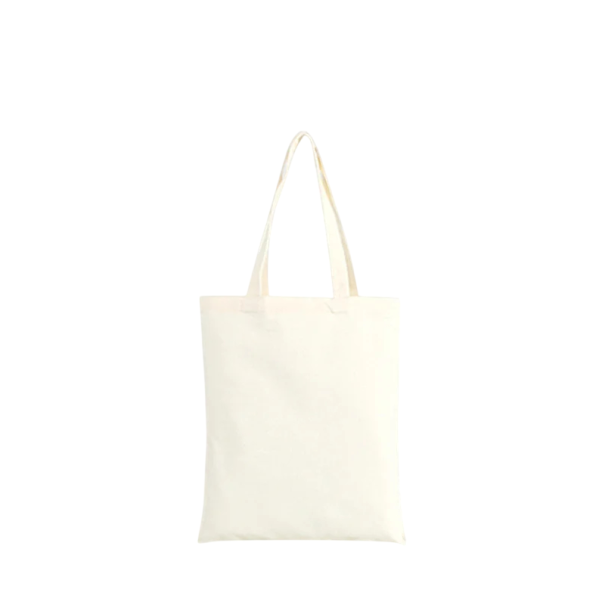 Bolsa de compra de tela con asas largas de algodón 34x42 cm beige gran bolsa para compras y transporte diario de cosas 1
