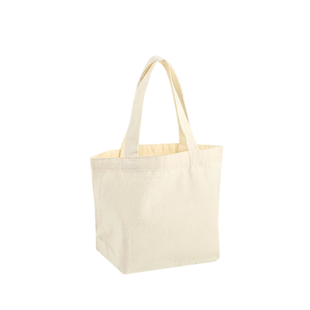 Bolsa de compra de tela con fondo rígido y asas de algodón 43x32x10 cm bolsa grande beige para compras y transporte de cosas 1