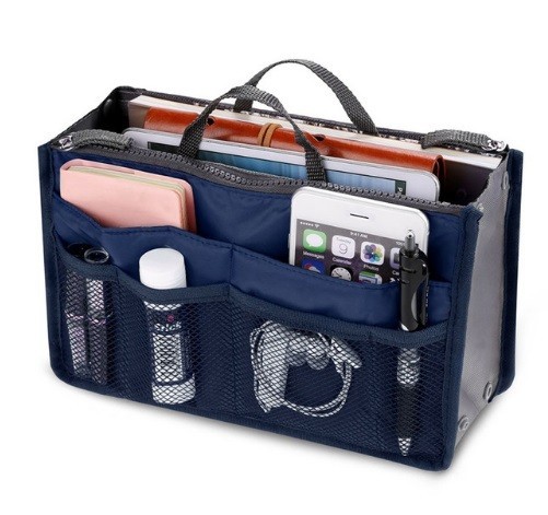 Bolsa de cosméticos colorida azul oscuro