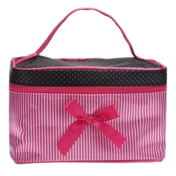 Bolsa de cosméticos com laço J1346 rosa
