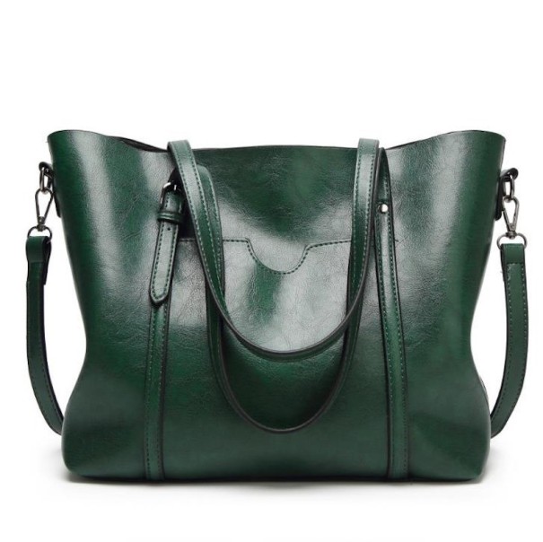 Bolsa de couro feminina M1253 verde escuro