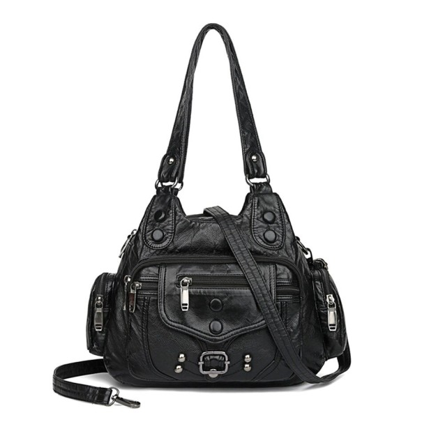 Bolsa de couro feminina M1547 preto