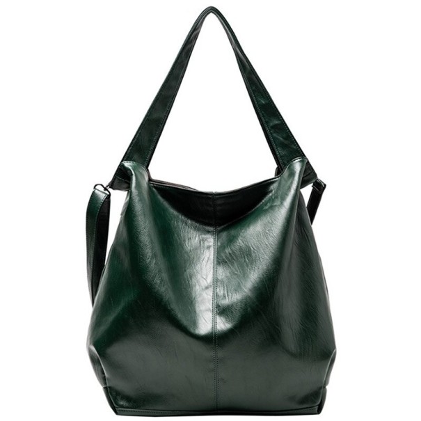Bolsa de couro feminina M1611 verde escuro