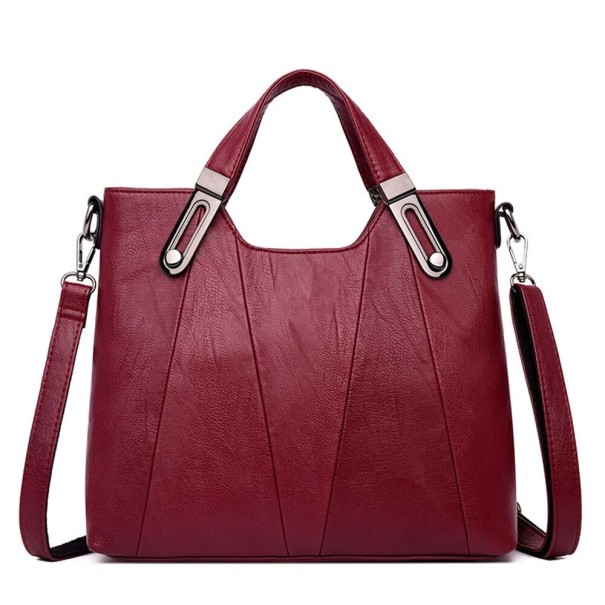 Bolsa de couro feminina M1669 borgonha