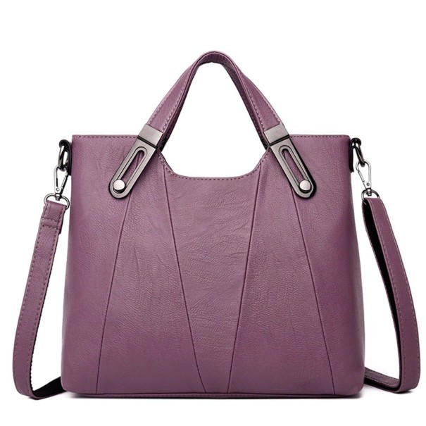 Bolsa de couro feminina M1669 roxo claro