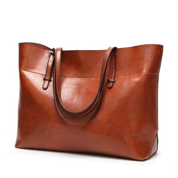 Bolsa de couro feminina M1683 castanho