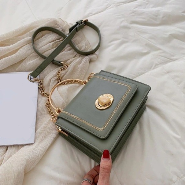 Bolsa de couro feminina M922 verde azeitona