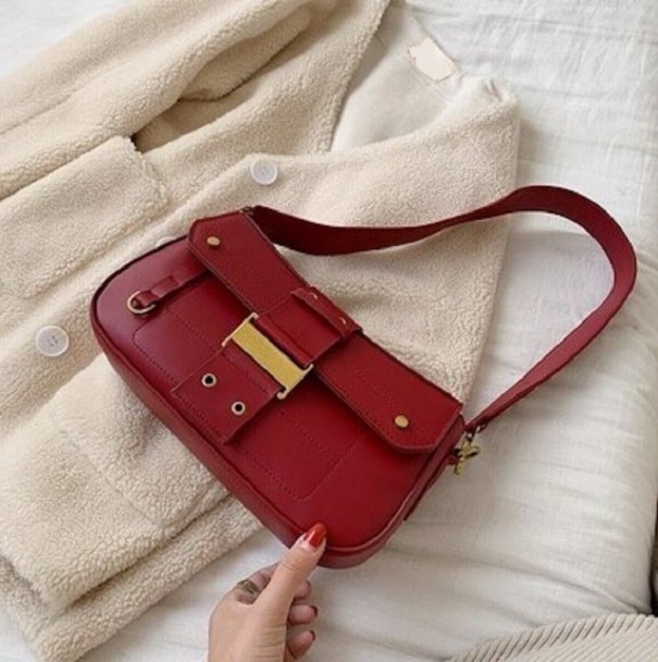 Bolsa de couro para senhora M1332 borgonha