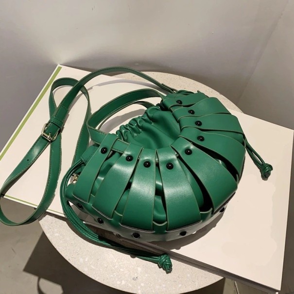 Bolsa de couro para senhora M1488 verde escuro