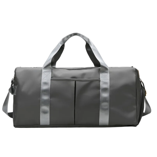 Bolsa de deporte de viaje para mujer Oxford 47 x 26 x 20 cm Bolsa impermeable con correa para el hombro Compartimento para zapatos Bolsa práctica de mano gris