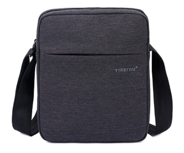 Bolsa de ombro impermeável para homem cinzento escuro