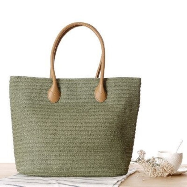 Bolsa de palha para senhora M1372 verde azeitona