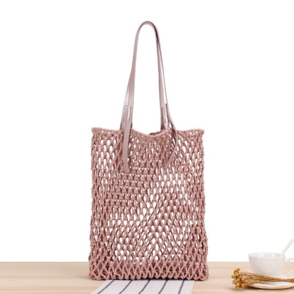 Bolsa de palha para senhora M1379 rosa velho