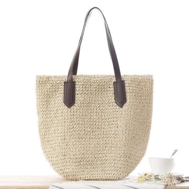 Bolsa de palha para senhora M1380 creme