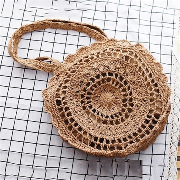 Bolsa de palha para senhora M806 castanho