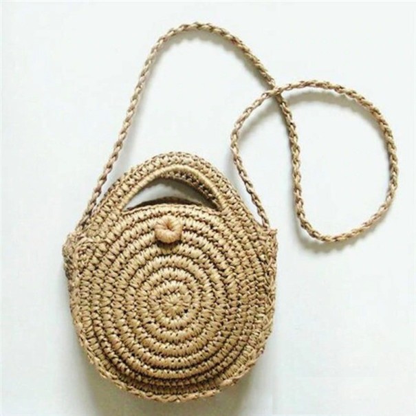 Bolsa de palha para senhora M808 castanho