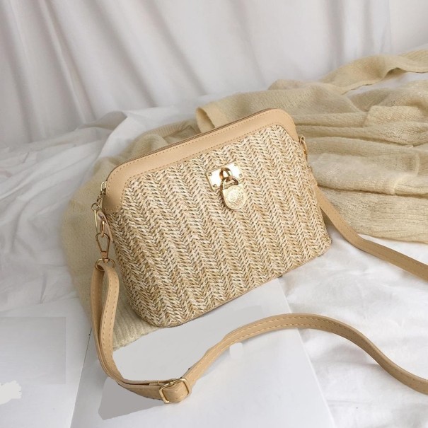 Bolsa de palha para senhora M974 castanho claro