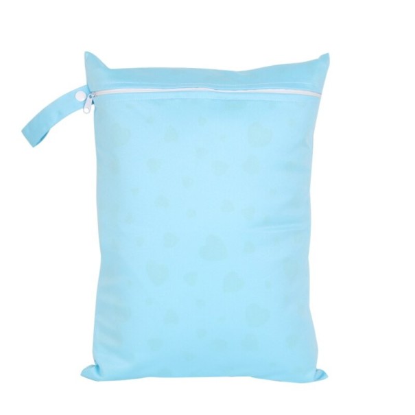 Bolsa de pañales impermeable, color sólido. azul claro