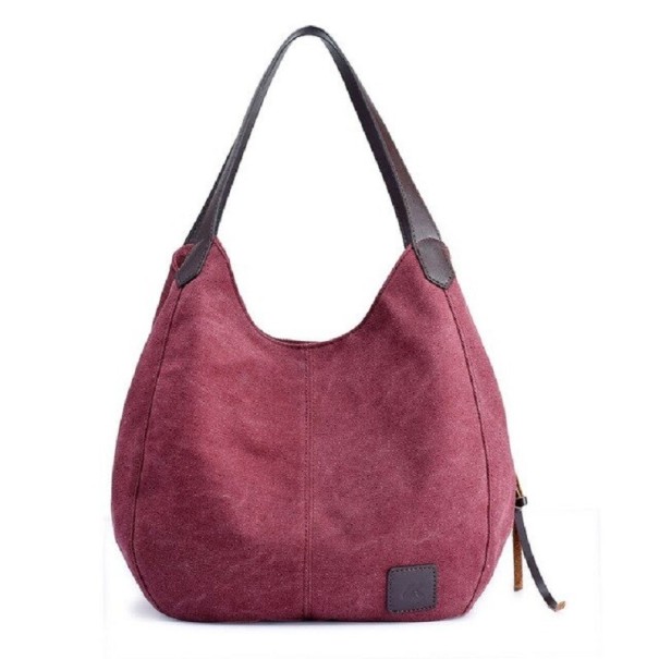 Bolsa de tela feminina M1058 borgonha