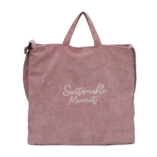 Bolsa de veludo cotelê para senhora M1620 rosa velho