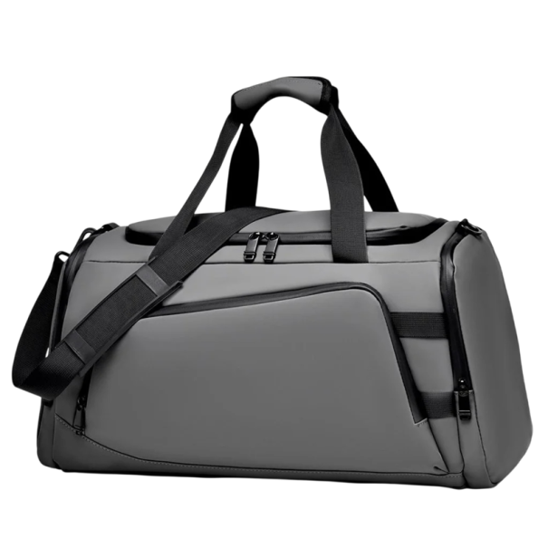Bolsa de viaje para almacenamiento de equipo de barco bolsa deportiva con correa de hombro y bolsillo frontal con cierre de cremallera gris para barco camping y deporte 1