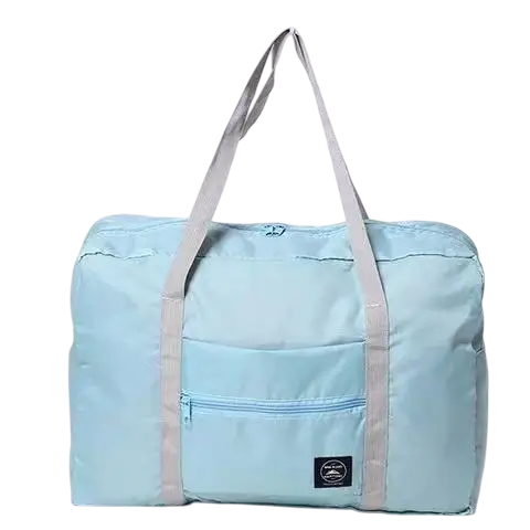 Bolsa de viaje plegable 44 x 30 x 13 cm Bolso bandolera de poliéster Fijación para maleta Bolso ligero de fin de semana Bolsa de avión plegable azul