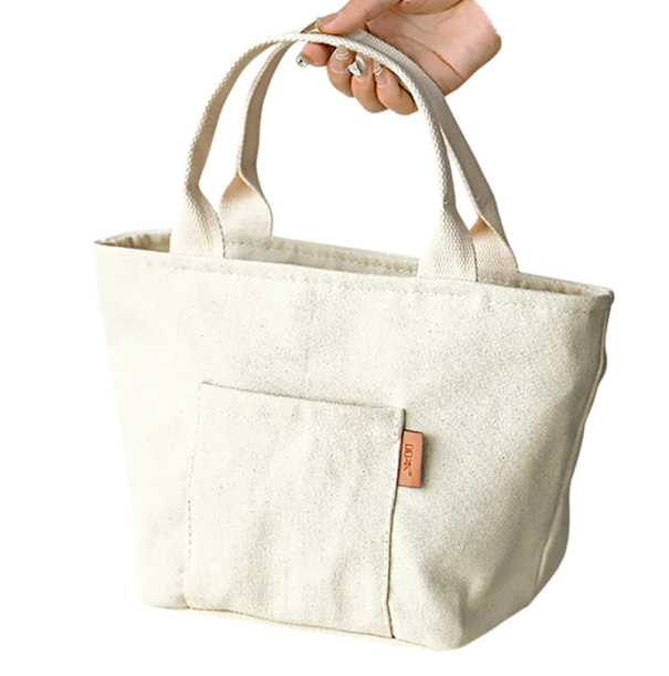 Bolsa térmica 20x16x20 cm Colores neutros Dimensiones compactas Capa aislante Cierre de cremallera Portátil para comida Almuerzos Picnics Viajes crema