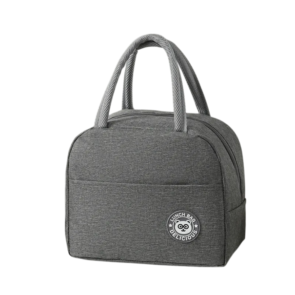 Bolsa Térmica 22x14x19 cm Bolsa de Almuerzo Portátil Neutra Pequeña Bolsa Aislante para Comida Bebidas Picnic Al Trabajo Compacta y Ligera gris