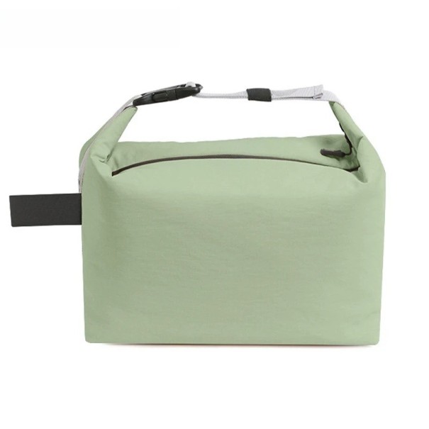 Bolsa térmica plegable de 16 x 25 x 22 cm, bolsa de almuerzo portátil, color neutro, bolsa térmica para alimentos y bebidas, con cremallera, ligera y compacta. verde