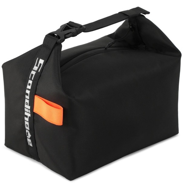 Bolsa térmica plegable de 16 x 25 x 22 cm, con cremallera, aislante, portátil, color neutro, para picnic, lonchera, conservación de temperatura. negro
