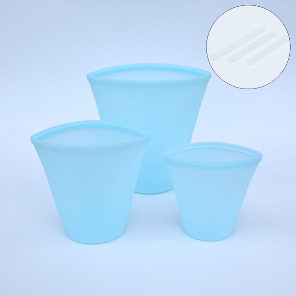 Bolsas de silicona para alimentos 3 uds. azul 1