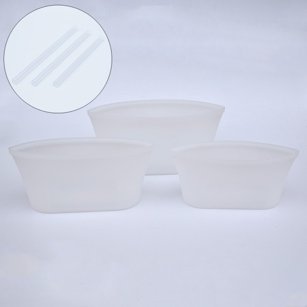 Bolsas de silicona para alimentos 3 uds. blanco 2