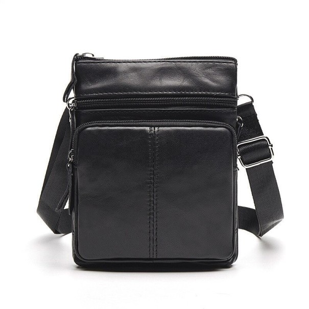 Bolso bandolera de piel para hombre T435 negro