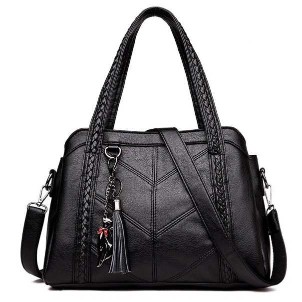 Bolso bandolera de piel para mujer M712 negro